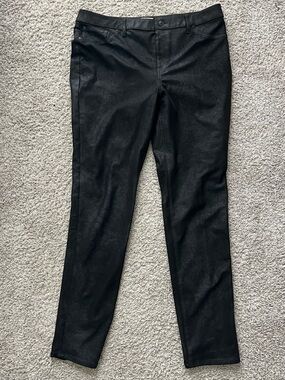 Chico's Black faux suede Leggings